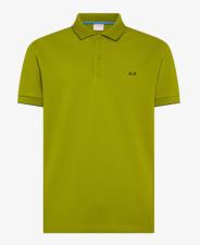 SUN68 Polo uomo con dettagli a contrasto in cotone verde oliva