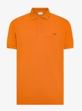 SUN68 Polo uomo con dettagli destroyed in cotone rosso rust