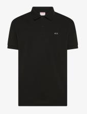 SUN68 Polo uomo con stampa paisley in cotone nero