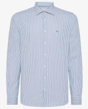 SUN68 SHIRT NEW CLASSIC STRIPES FRENCH COLLAR L-S BIANCO PANNA-ROYAL