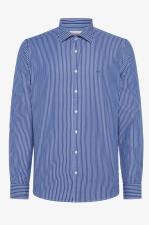 SUN68 SHIRT NEW CLASSIC STRIPES FRENCH COLLAR L-S ROYAL-BIANCO PANNA