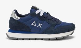 SUN68 Sneaker Ally Gold Silver in nylon e suede navy blue
