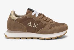 SUN68 Sneaker Ally Gold Silver in nylon e suede volpe