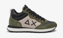 SUN68 Sneaker Tom 2.0 Solid in nylon e suede militare scuro