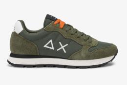 SUN68 Sneaker Tom in nylon e suede militare scuro