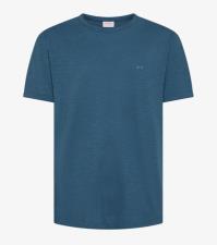 SUN68 T-shirt uomo con logo ricamato in cotone blu avio scuro