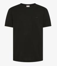 SUN68 T-shirt uomo con logo ricamato in cotone nero