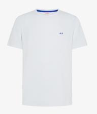 SUN68 T-shirt uomo in piquet di cotone bianco