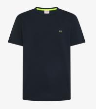SUN68 T-shirt uomo in piquet di cotone blu navy