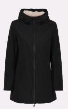 SUNS GIACCA DONNA AURELIA LONG VELOUR NERA