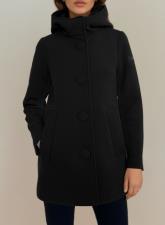 UPTOBE MOOD CAPPOTTO Caban con cappuccio in Neoprene NERO