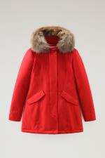 WOOLRICH DONNA ARCTIC RACCOON PARKA MARINE SCARLET